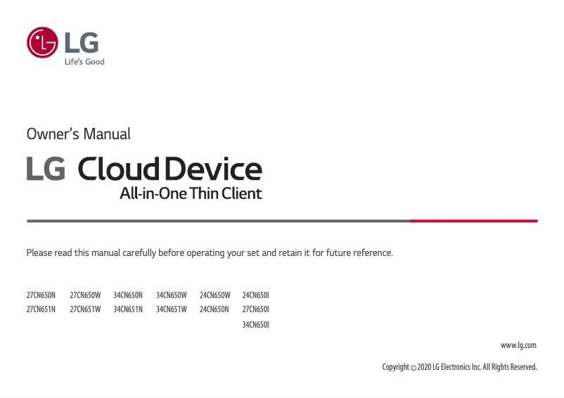Página 1 del manual Manual de usuario LG 34CN650I