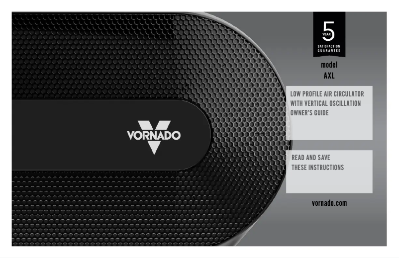 Page 1 de la notice Manuel utilisateur Vornado AXL