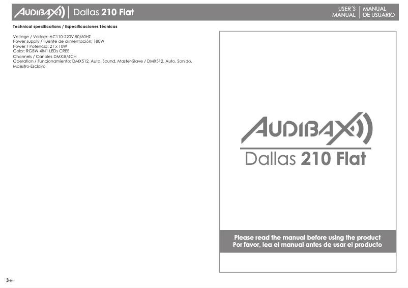 Page n°1 - Manuel utilisateur Audibax Dallas 210