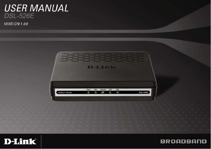 Image de la première page du manuel de l'appareil DSL-526E