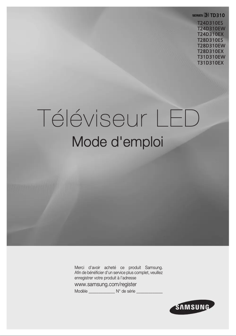 Page 1 de la notice Manuel utilisateur Samsung LT31D310EW