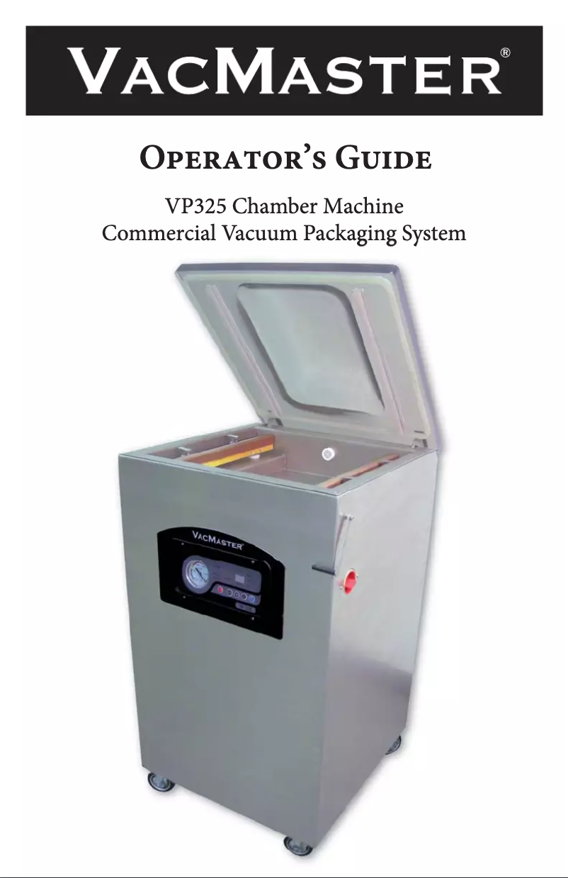 Page n°1 - Manuel utilisateur Vacmaster VP325