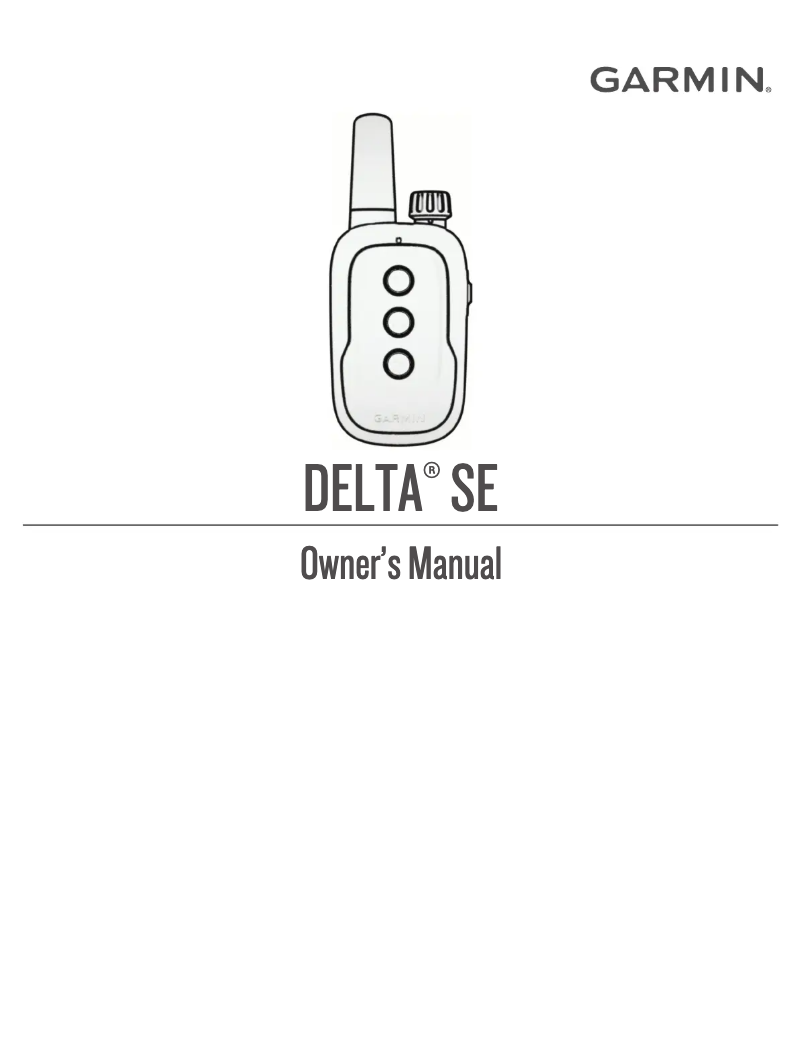 Page n°1 - Manuel utilisateur Garmin Delta SE