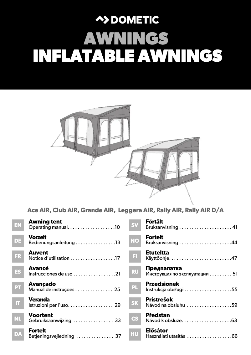 Page 1 of the manual User Manual Dometic Club AIR Pro 440 S