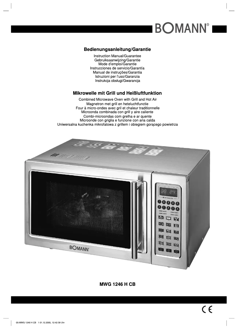 Page 1 de la notice Manuel utilisateur Bomann MWG 1246 H CB