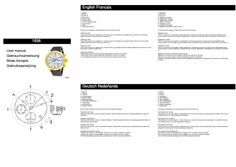 Imagen de la primera página del manual del dispositivo Franklin 1936