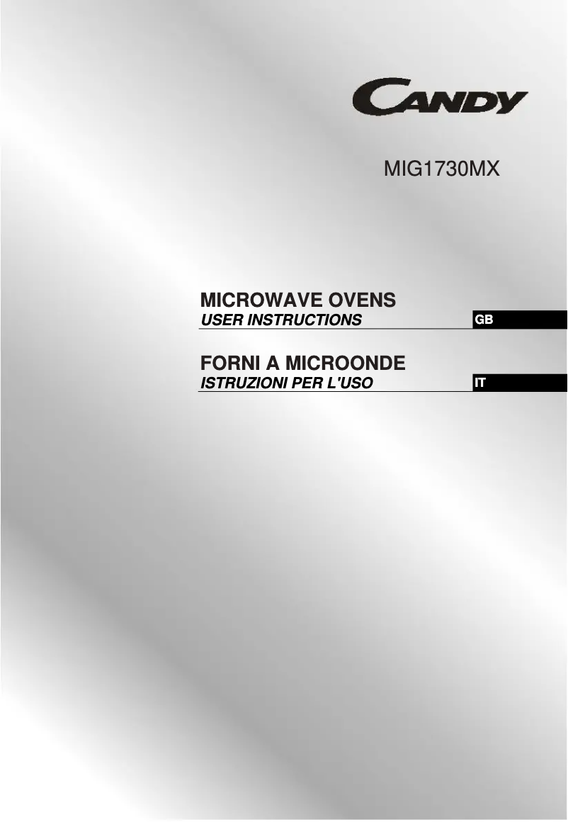 Page 1 de la notice Manuel utilisateur Candy MIG1730MXIT