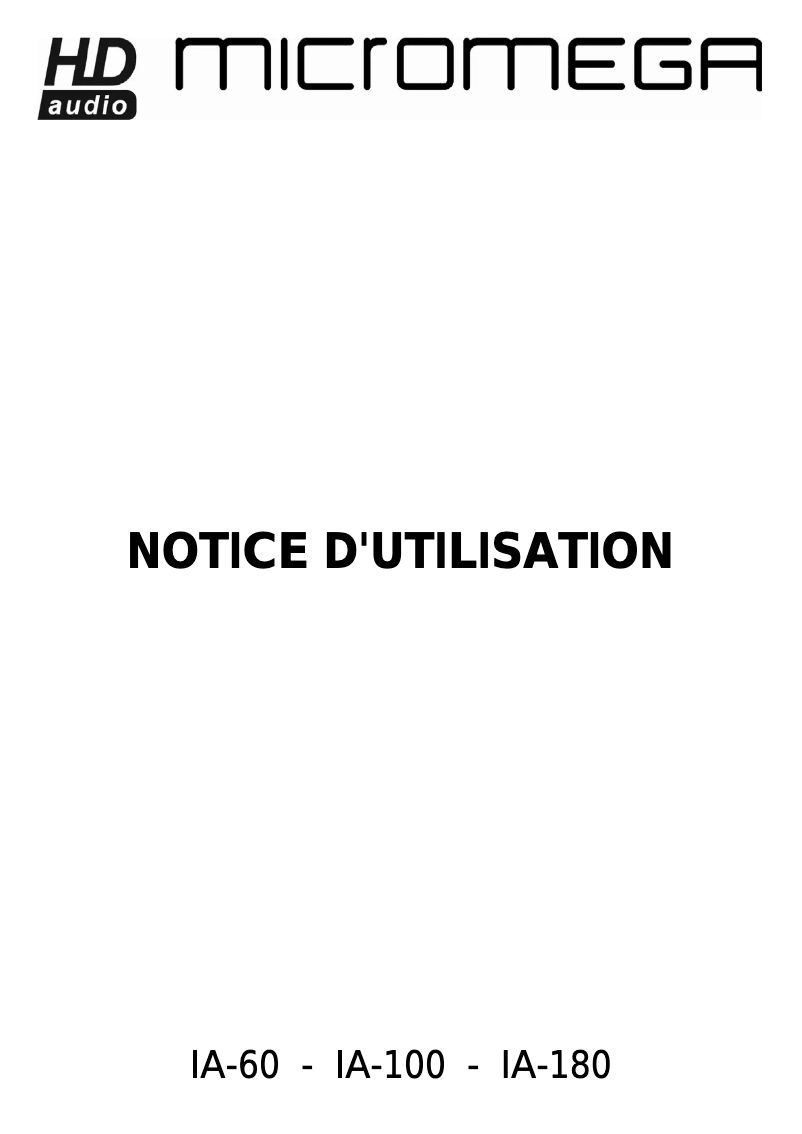 Image de la première page du manuel de l'appareil IA-60