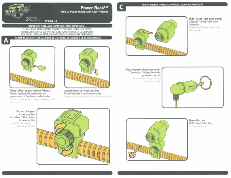 Page n°1 - Manuel utilisateur Bracketron Power Rack TT2-861-2