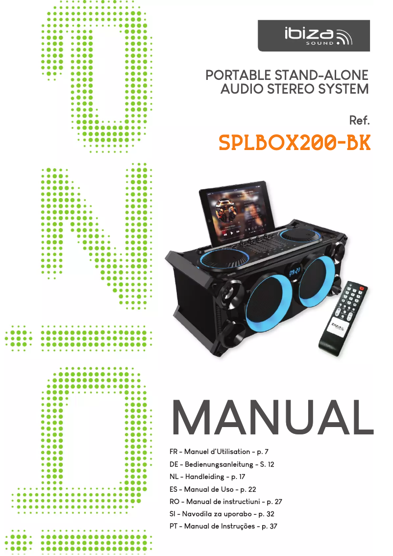 Page 1 de la notice Manuel utilisateur Ibiza Sound SPLBOX200-BK
