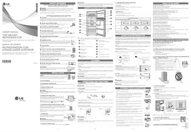 Page n°1 - Manuel utilisateur LG GM-C322QQCA