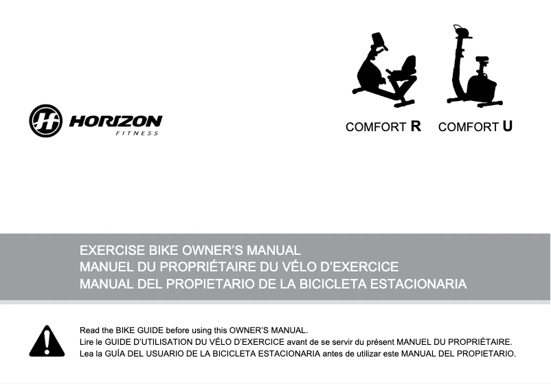 Página 1 del manual Manual de usuario Horizon Fitness Comfort R