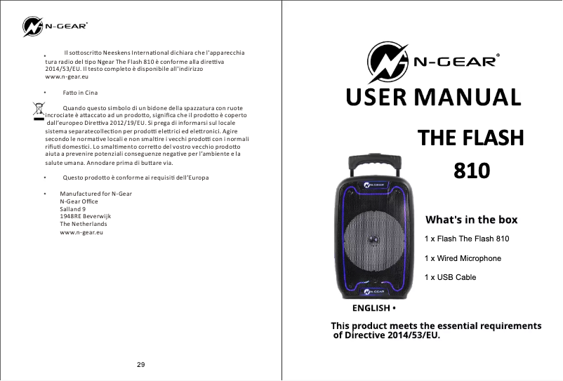Page n°1 - Manuel utilisateur N-Gear The Flash 810