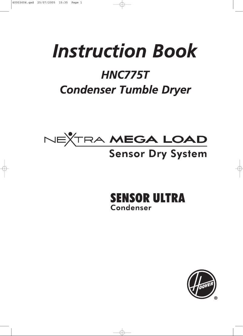 Page n°1 - Manuel utilisateur Hoover HNC 775T-80