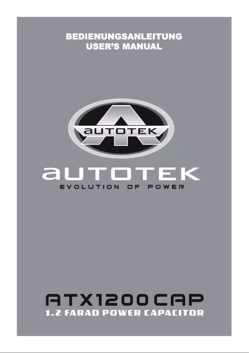 Page n°1 - Manuel utilisateur Autotek ATX1200CAP