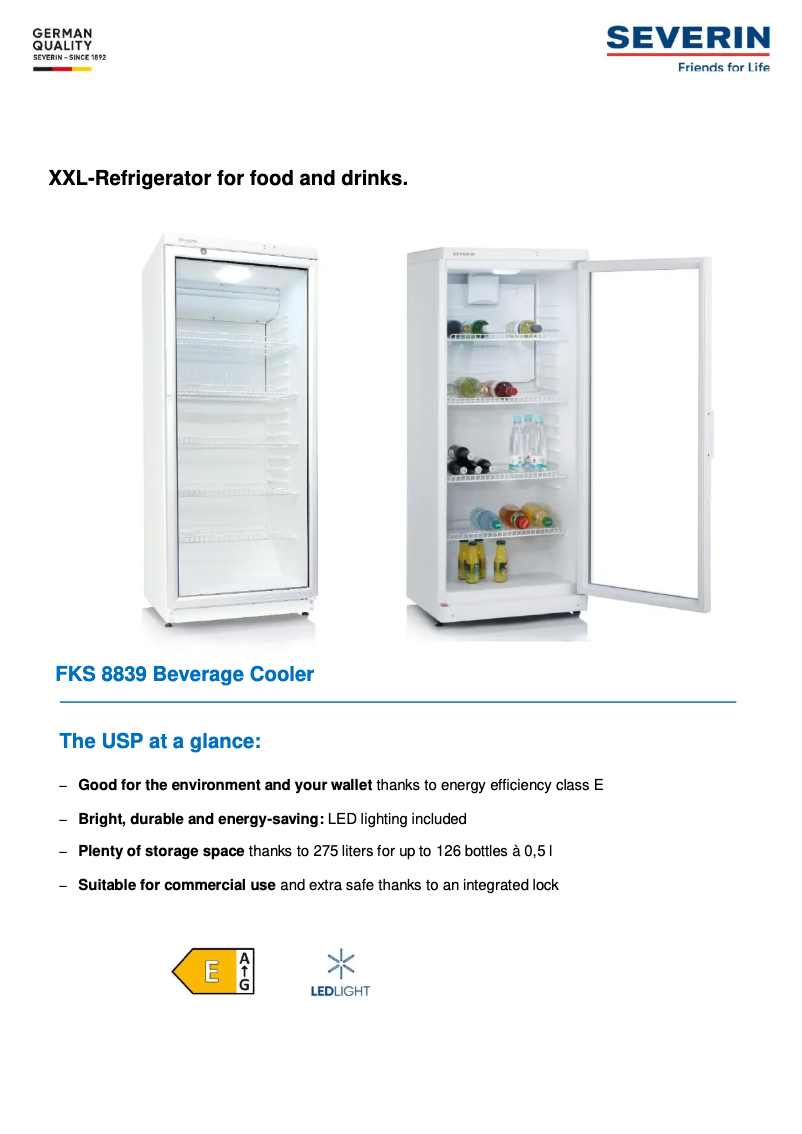 Page 1 de la notice Fiche technique Severin FKS 8839