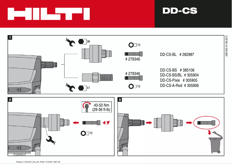 Page n°1 - Instructions / montage Hilti DD 350-CA
