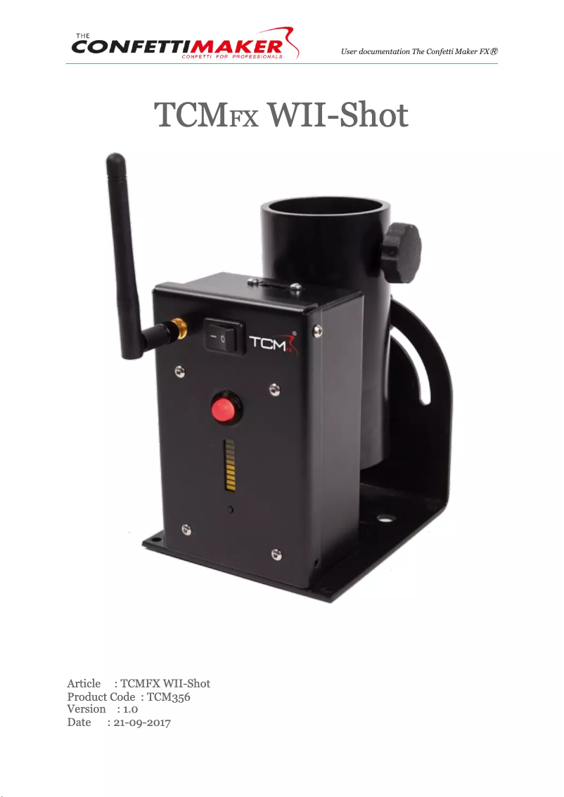 Page 1 de la notice Manuel utilisateur TCM FX WII-Shot