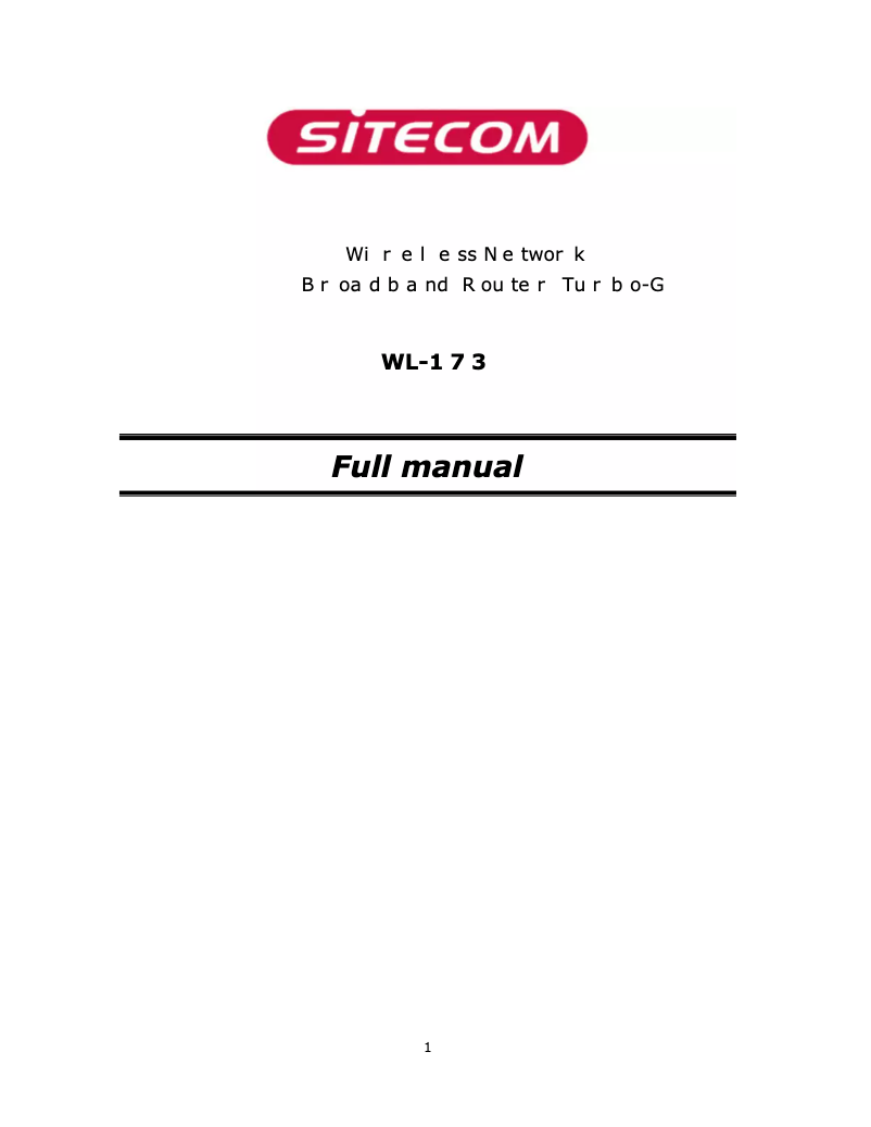 Page n°1 - Manuel utilisateur Sitecom WL-173