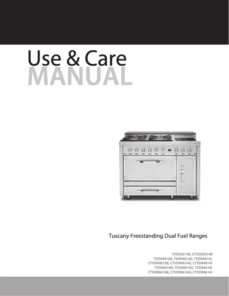 Page 1 of the manual Use and Maintenance Manual Viking TVDR4814GFW