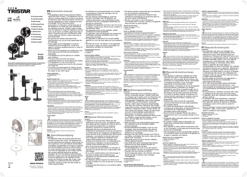 Page n°1 - Manuel utilisateur TriStar VE-5929