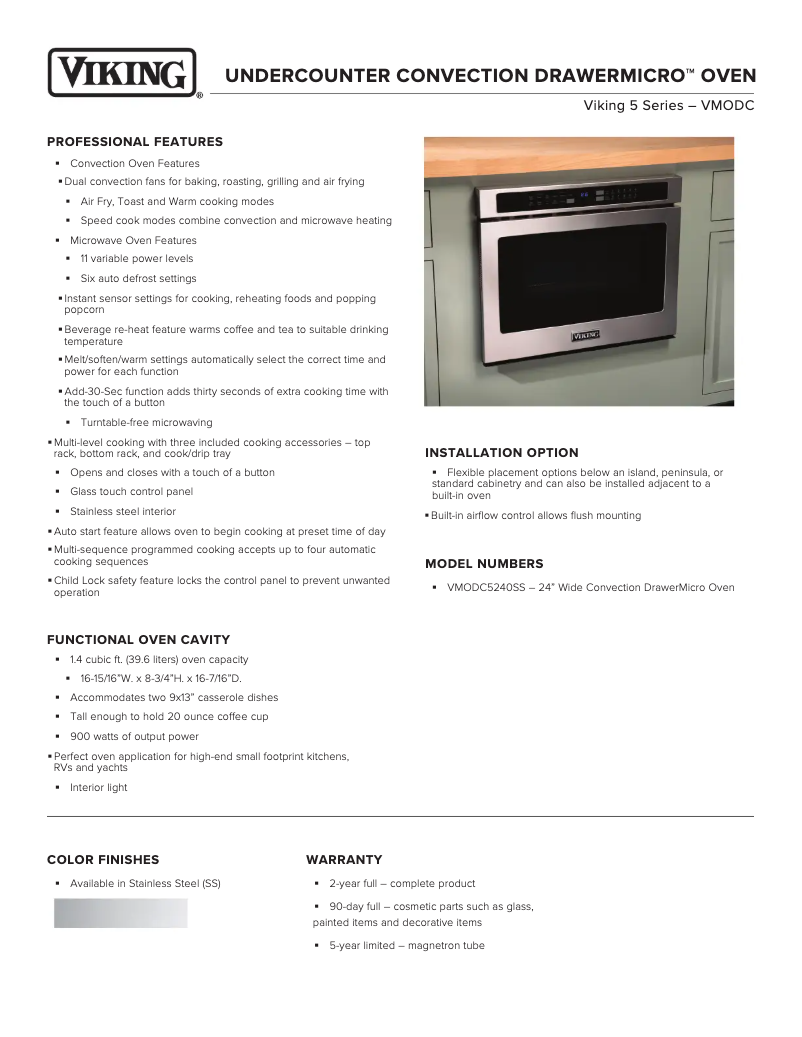 Image de la première page du manuel de l'appareil VMODC5240SS