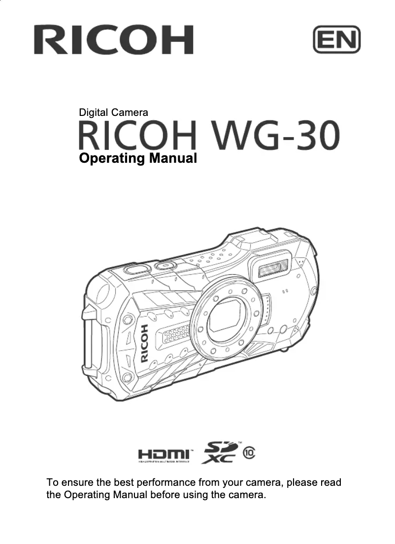 Page n°1 - Manuel utilisateur Ricoh WG-30