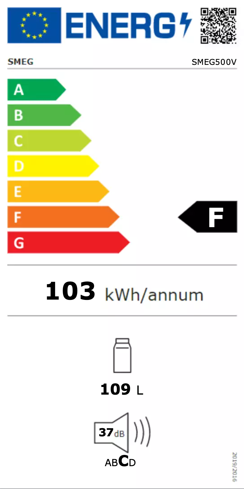 Page n°1 - Label énergétique Smeg SMEG500