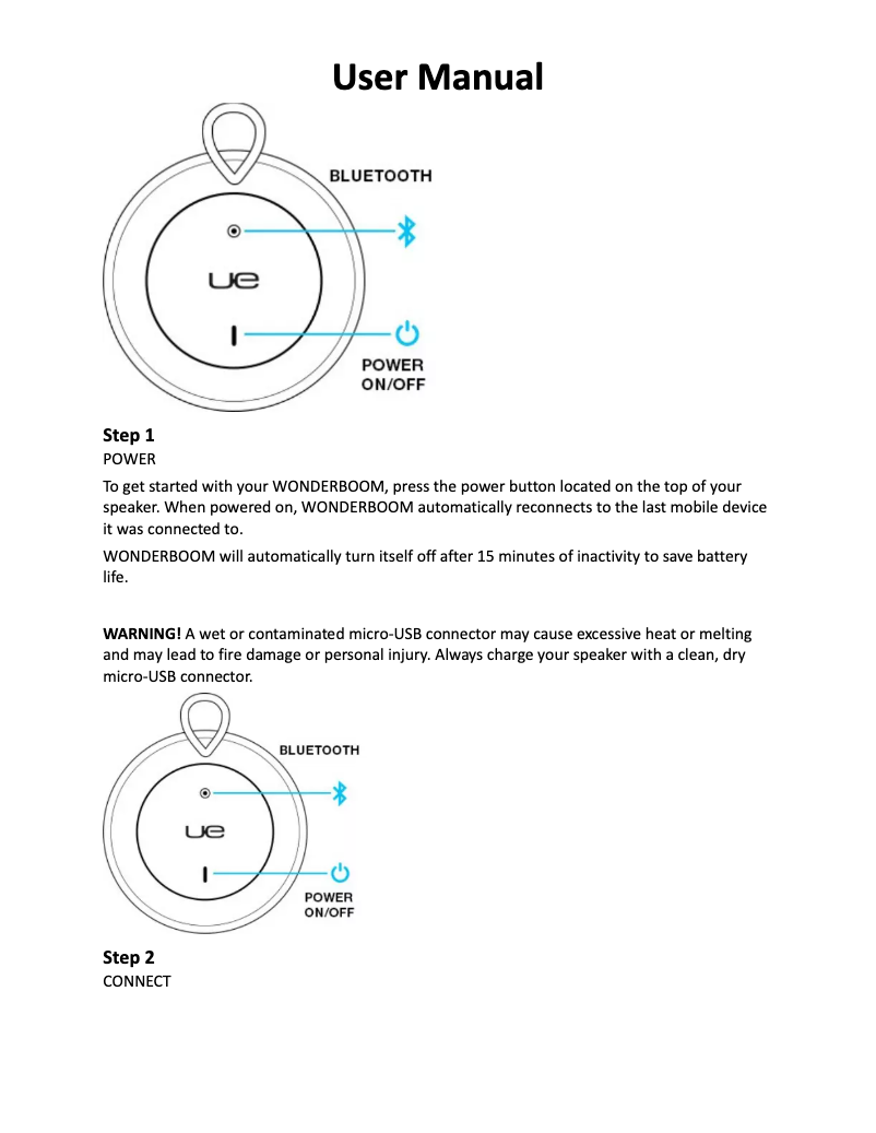 Image de la première page du manuel de l'appareil Wonderboom 2