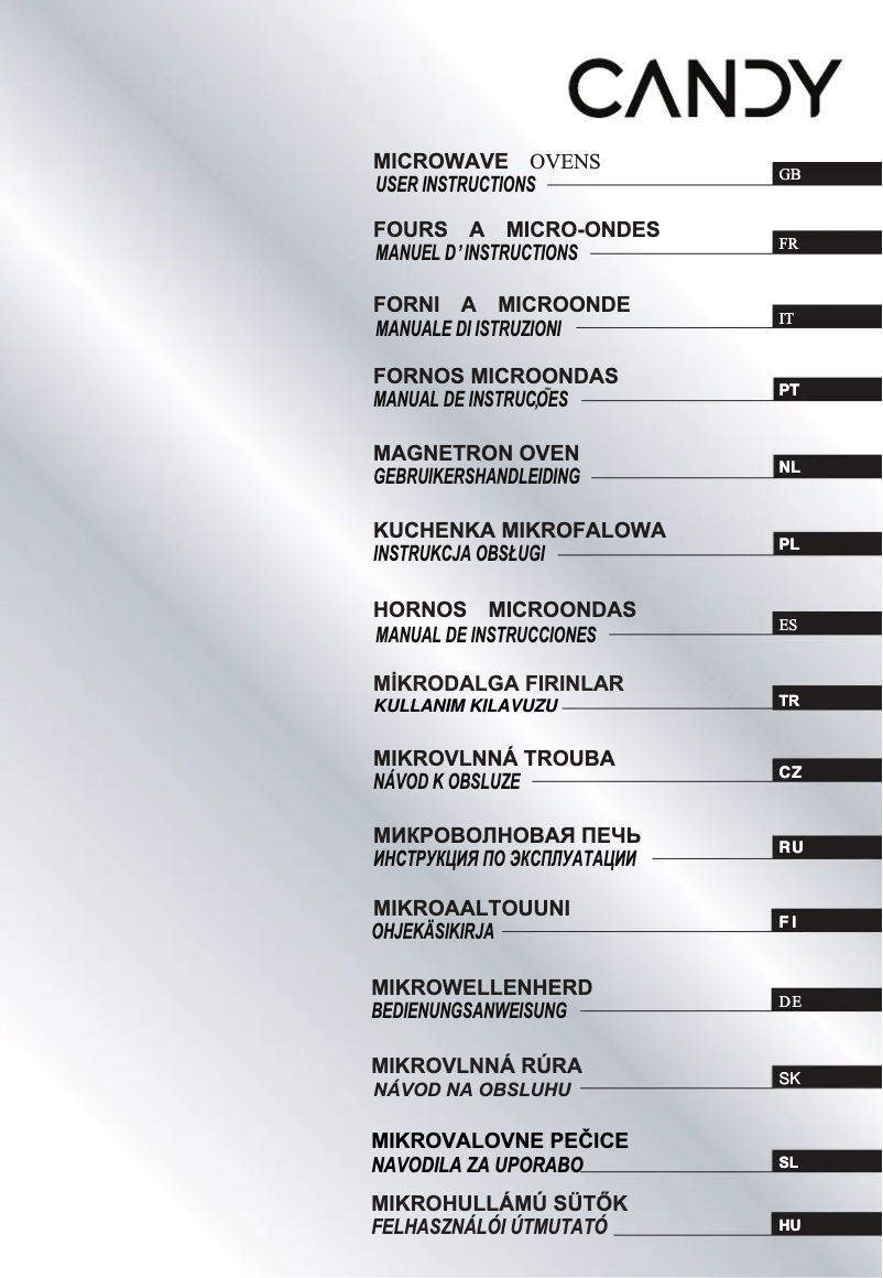 Page 1 de la notice Manuel utilisateur Candy CMGI201EX