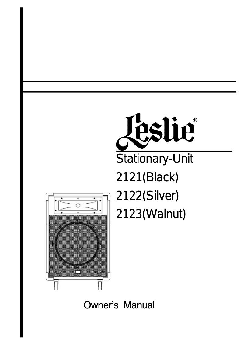 Page 1 de la notice Manuel utilisateur Hammond Leslie 2123