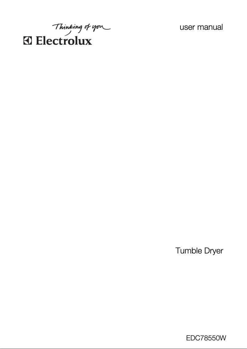 Page 1 de la notice Manuel utilisateur Electrolux EDC78550W