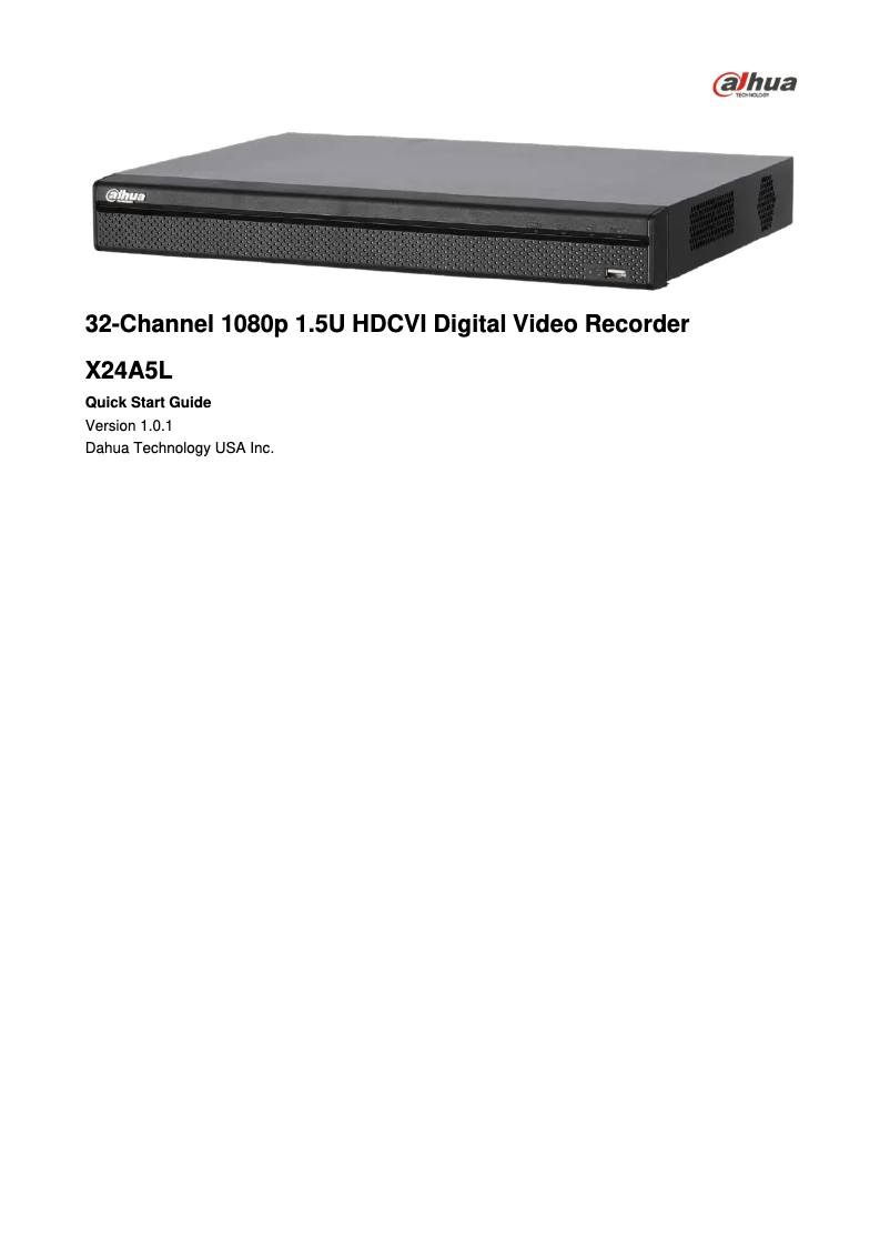Page n°1 - Manuel utilisateur Dahua Technology X24A5L6