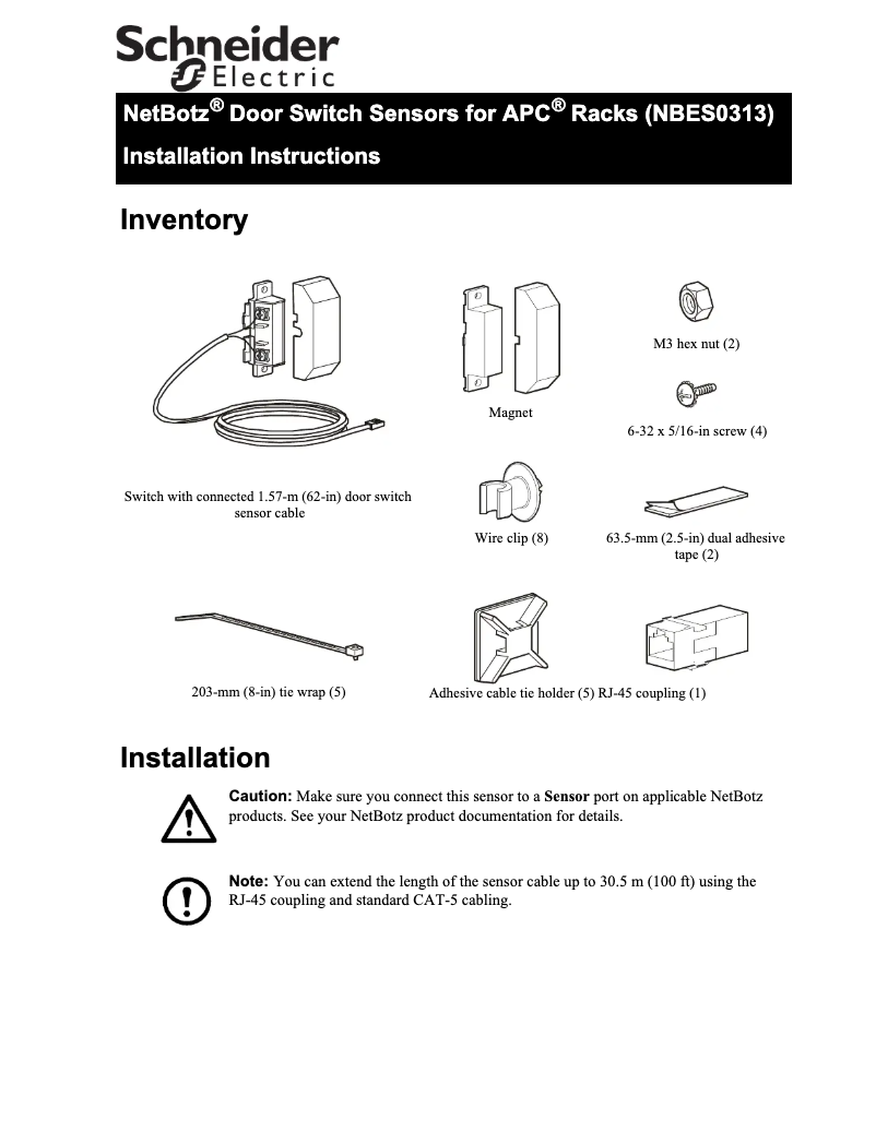 Page 1 de la notice Manuel utilisateur APC NetBotz NBES0313