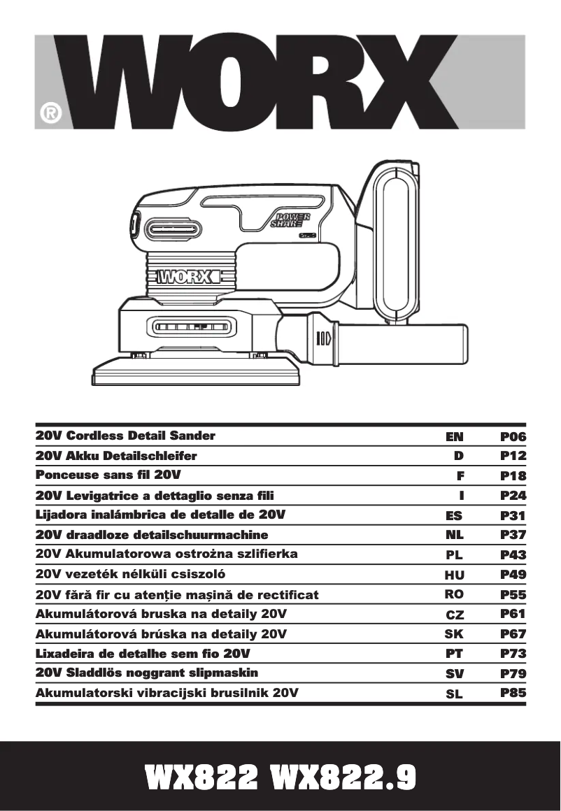Page n°1 - Manuel utilisateur Worx WX822