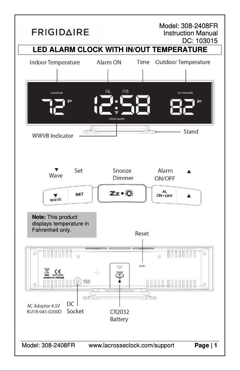 Image de la première page du manuel de l'appareil 308-2408FR