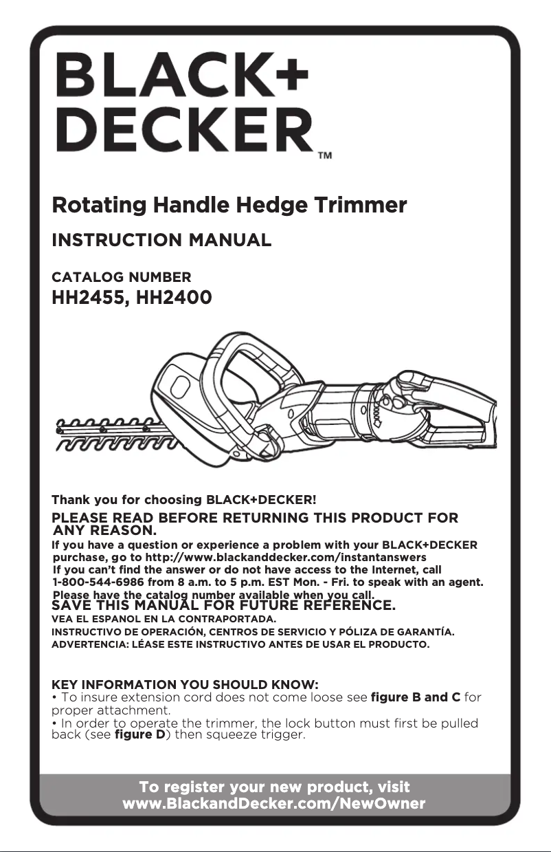 Page n°1 - Manuel utilisateur Black & Decker HH2455