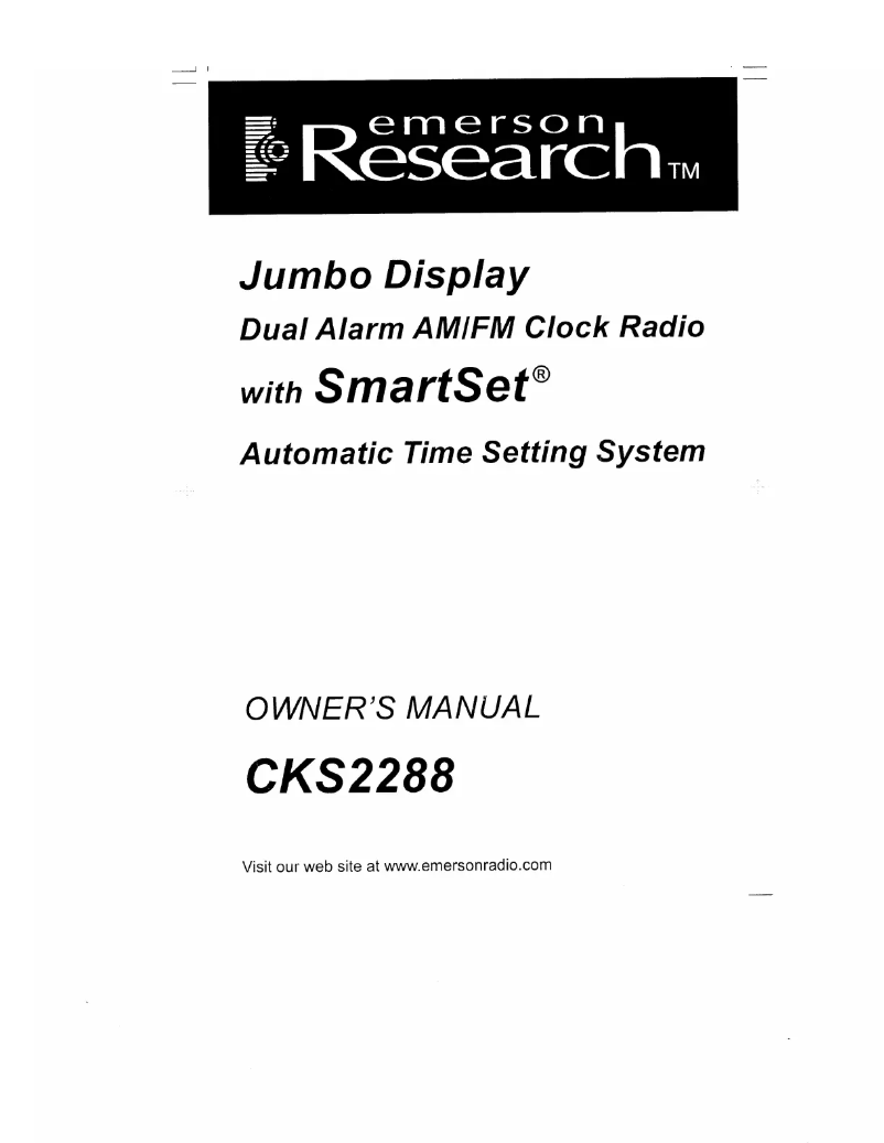 Page n°1 - Manuel utilisateur Emerson CKS2288B