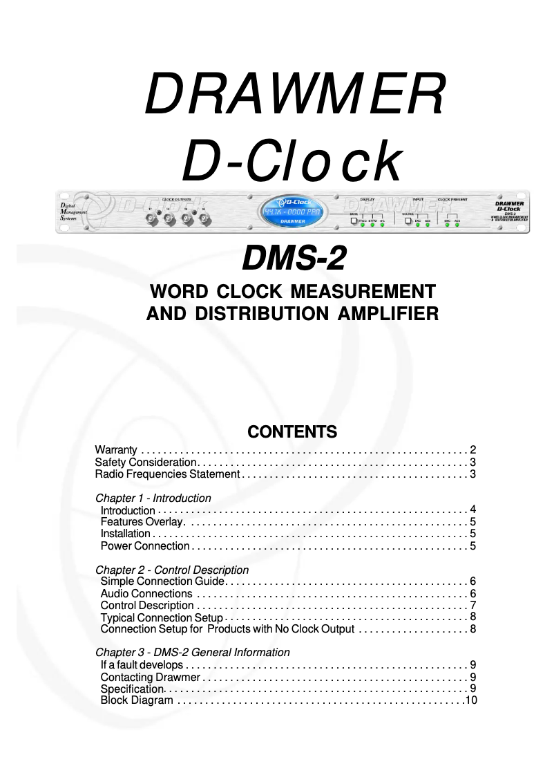 Imagen de la primera página del manual del dispositivo D-Clock DMS-2
