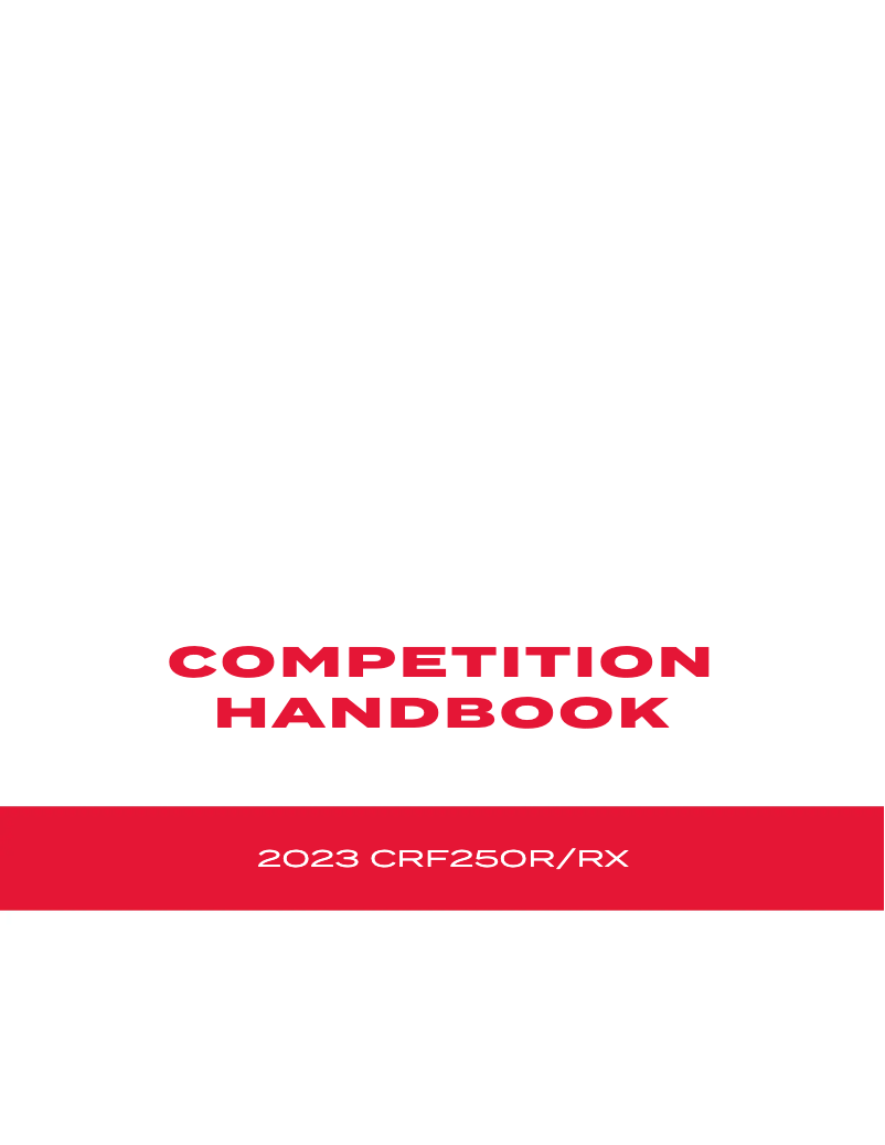 Imagen de la primera página del manual del dispositivo CRF250R (2023)