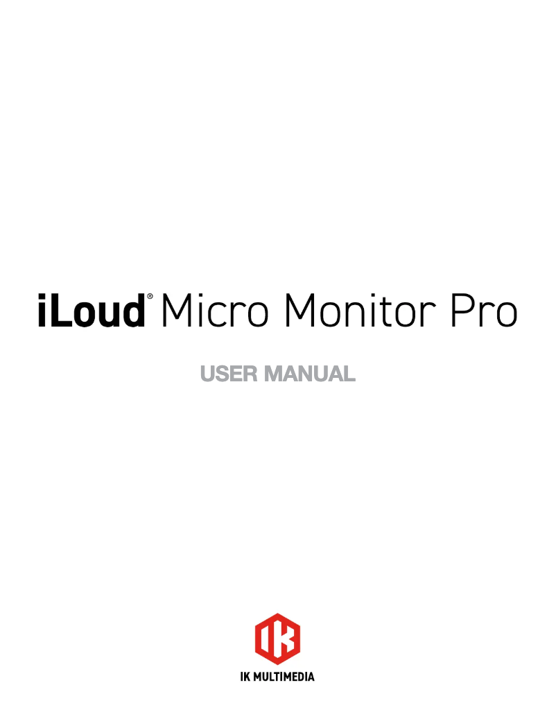 Page 1 de la notice Manuel utilisateur IK Multimedia iLoud Micro Monitor