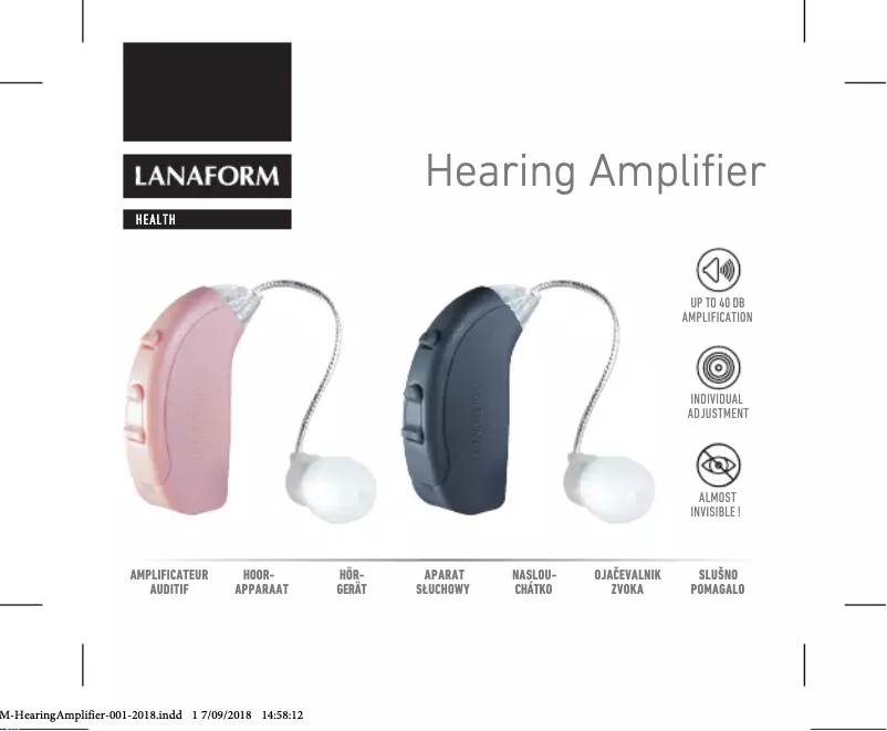 Page 1 de la notice Manuel utilisateur Lanaform Hearing Amplifier