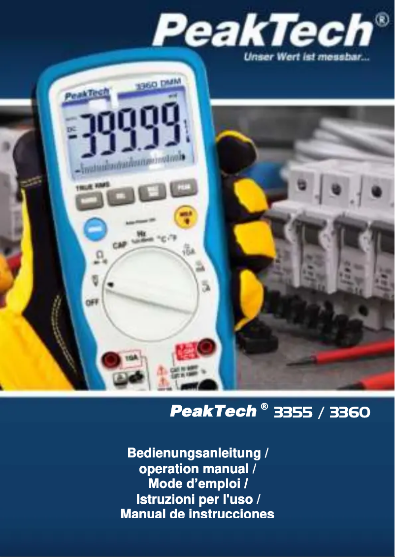 Page n°1 - Manuel utilisateur PeakTech 3355