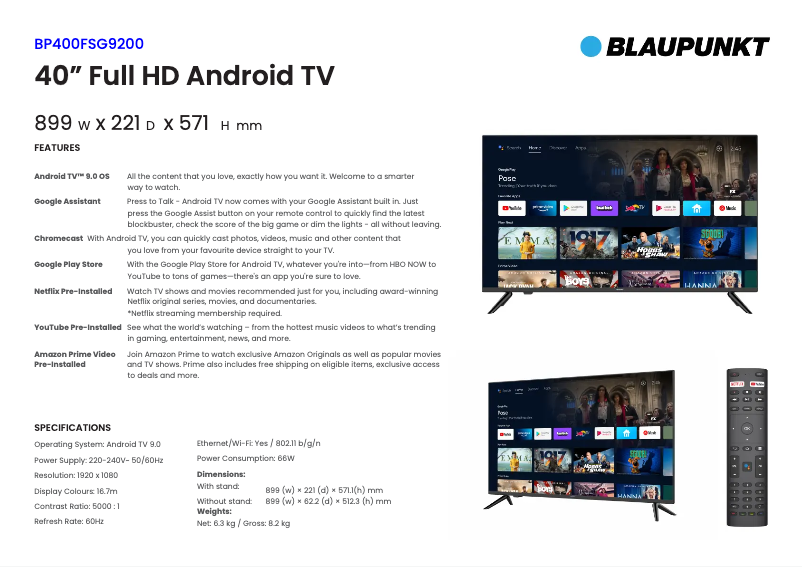 Image de la première page du manuel de l'appareil BP400FSG9200