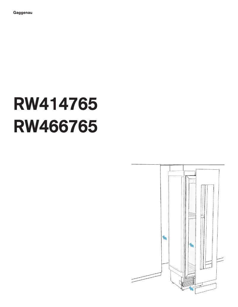 Página 1 del manual Guía de instalación Gaggenau RW466765