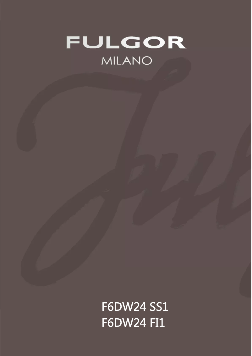 Page 1 of the manual User Manual Fulgor Milano F6DW24 SS1