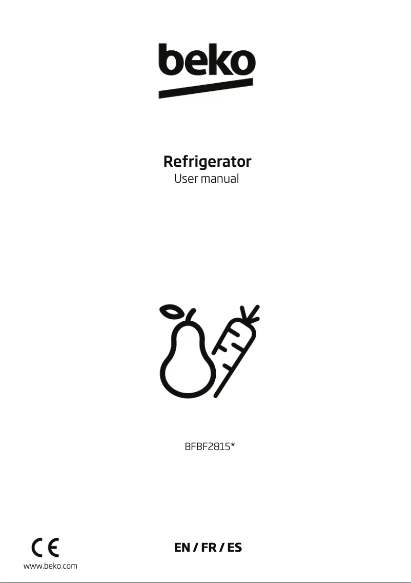 Page 1 de la notice Manuel utilisateur Beko BFBF2815SS