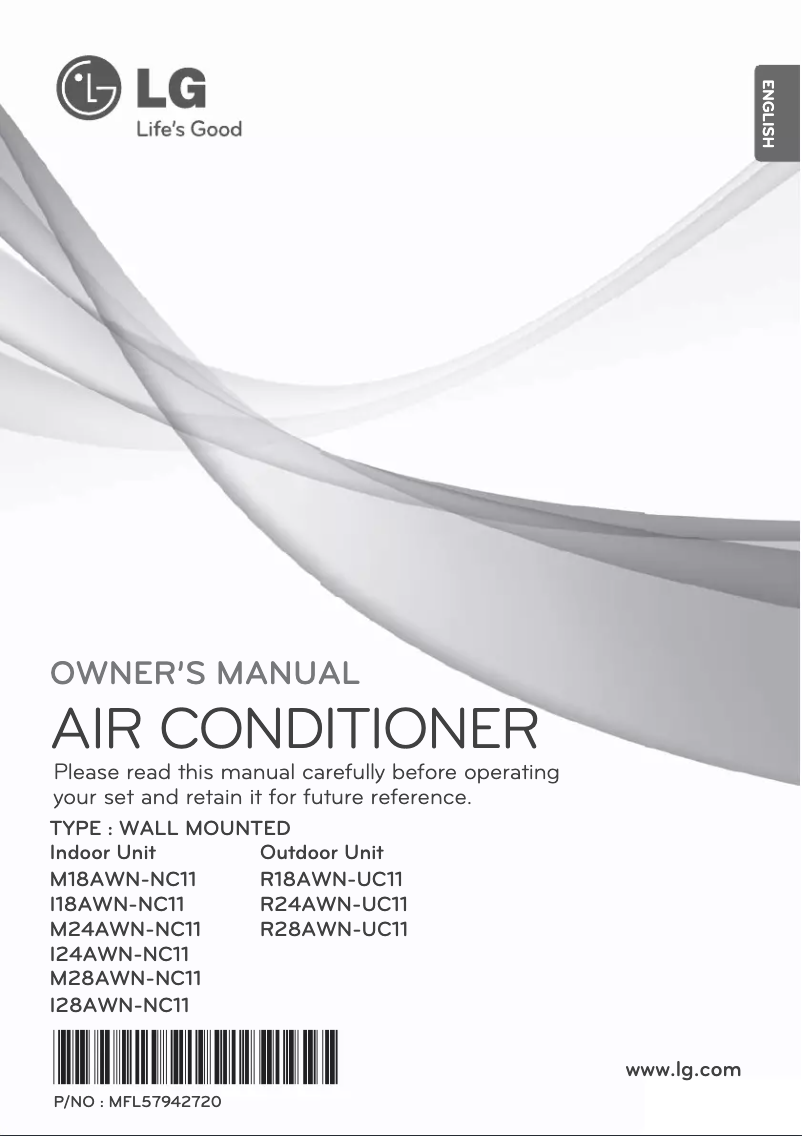 Page 1 de la notice Manuel utilisateur LG I18AWN-NC11