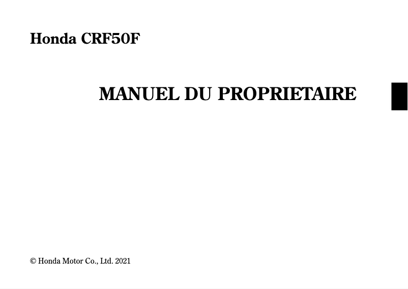 Image de la première page du manuel de l'appareil CRF50F (2022)