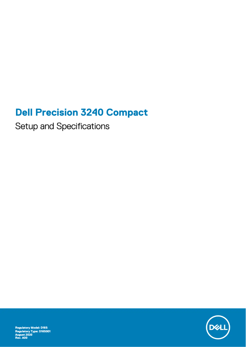 Page n°1 - Manuel utilisateur Dell Precision 3240 Compact